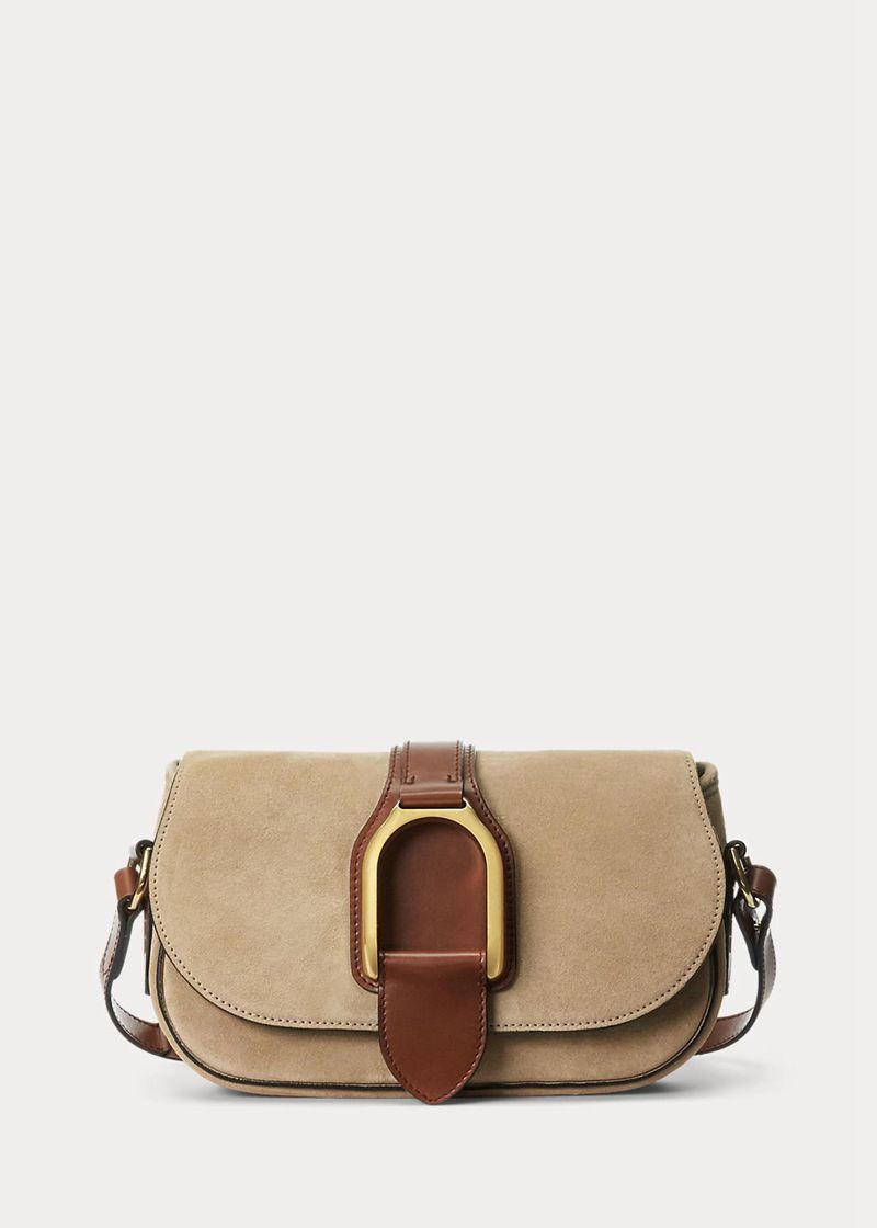Torebka Ralph Lauren Damska Khaki Calf-Suede Welington Shoulder 125968-VFD